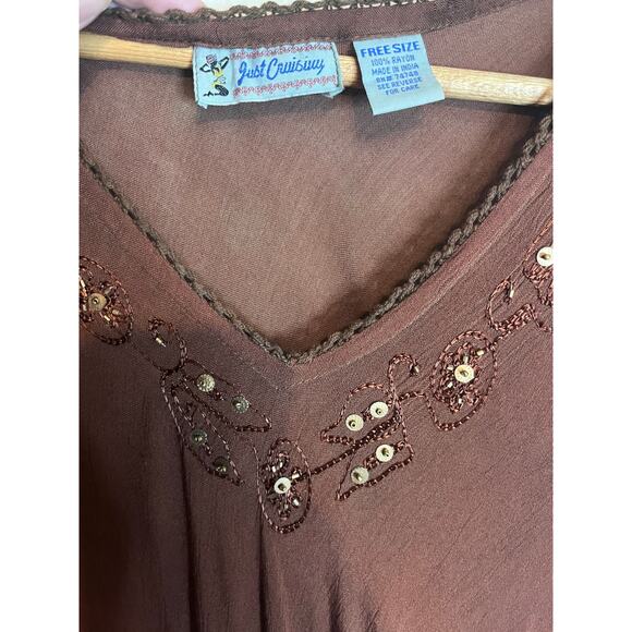 Just Cruising Free Size Boho Multicolor Tye Dye Hippie Dress - Picture 5 of 5